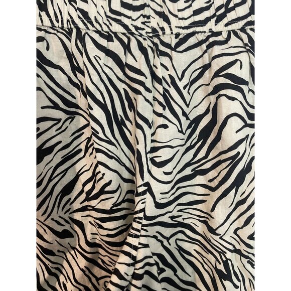 Nicole Miller New York Zebra Print 100% Linen Wide-Leg Pants Size S - Picture 7 of 13